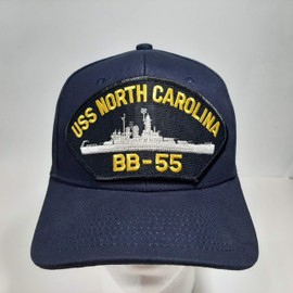 USS North Carolina BB-55 Embroidered Patch Cap Baseball Hat Strapback Navy