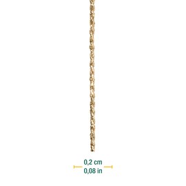 Halbach Seidenbänder Premium Gold Cord | Width: 2 mm Length: 50 m | Cord for Decorations | Gold Cord for DIY Crafts and Gift Wrapping, Colour: Gold