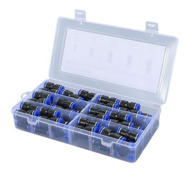 GTHURCS 60Pcs Quick Connect Air Hose Fitting 4/6/8/10/12 mm Quick Release Pneumatic Push to Connect Fittings Kit Air Line Fittings for 5/32 1/4 5/16 3/8 1/2 inch Tube