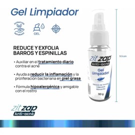 Gel Facial Antiacné Zitzap 30g Día/Noche con Caléndula y Manzanilla