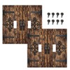 Lolreai Decorative Light Switch Cover Rustic Wood Barn Door Brown