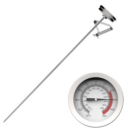 Candy/Deep Fry Oil Thermometer for Frying with 12'' Probe & Pot Clip,- CookingThermometer for Frying Oil Candle Making Hot Deep Fryer (1, 12)