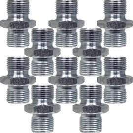 APUK 10x Hydraulic Adaptor 3/8" BSP Male/Male Set Replacement for Ford Massey Ferguson Tractor