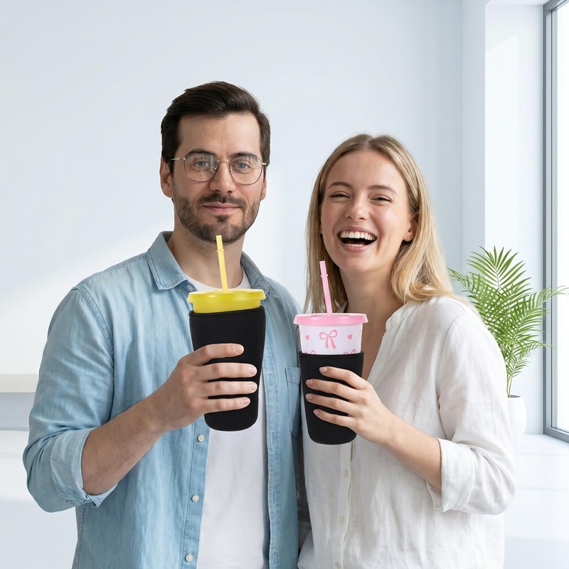 3PCS Reusable Insulated Sleeve for Iced Coffee Cup