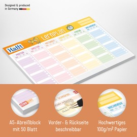 Häfft Learning Planner Pad A5 with 50 Sheets, Weekly Planner with To-Do List, Tracking, Learning Packs, Goals, Large Note Field and More, Climate Neutral and Sustainable