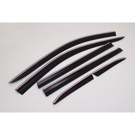 AUTOCLOVER Tape-On Rain Guards Window Visors 6 Pcs Set for Jeep Cherokee 2014 2015 2016 2017 2018 2019 2020 2021 2022 2023 2024 / Window Deflectors, Out-Channel Vent Shades (Smoked)