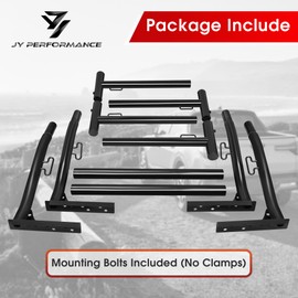 JY PERFORMANCE Truck Ladder Racks 800Ibs Capacity Extendable Pick-up Truck Bed Ladder Rack, Universal Heavy Duty Steel, Mounting Bolts Included (No Clamps)