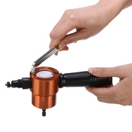 Drill， YT-160A Gold Double Head Sheet Metal Nibbler Cutter Drill Attachment Metal Sheet Cutter