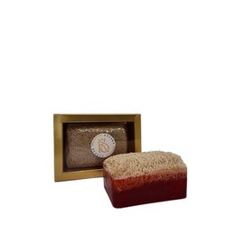 Loofah Soap 120 g with Pomegranate - For Gentle Cleansing & Exfoliation - Natural Skin Care with Pumpkin Fibre