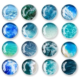 JJ PRIME - Fridge Magnets | Round Fridge Magnet | Mini Fridge Accessories | Craft Magnets | Small Magnets for Whiteboard Office Kitchen and School (Blue Sea)