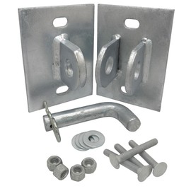 A.A Floating & Stationary Dock Connector Hinge Kit, Male & Female T-Style Brackets & Hardware - Heavy-Duty Galvanized Steel (1 Set)