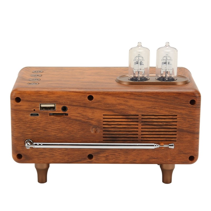 Mini Wooden FM Stereo Sound Radio Vintage Imitation Wood Grain
