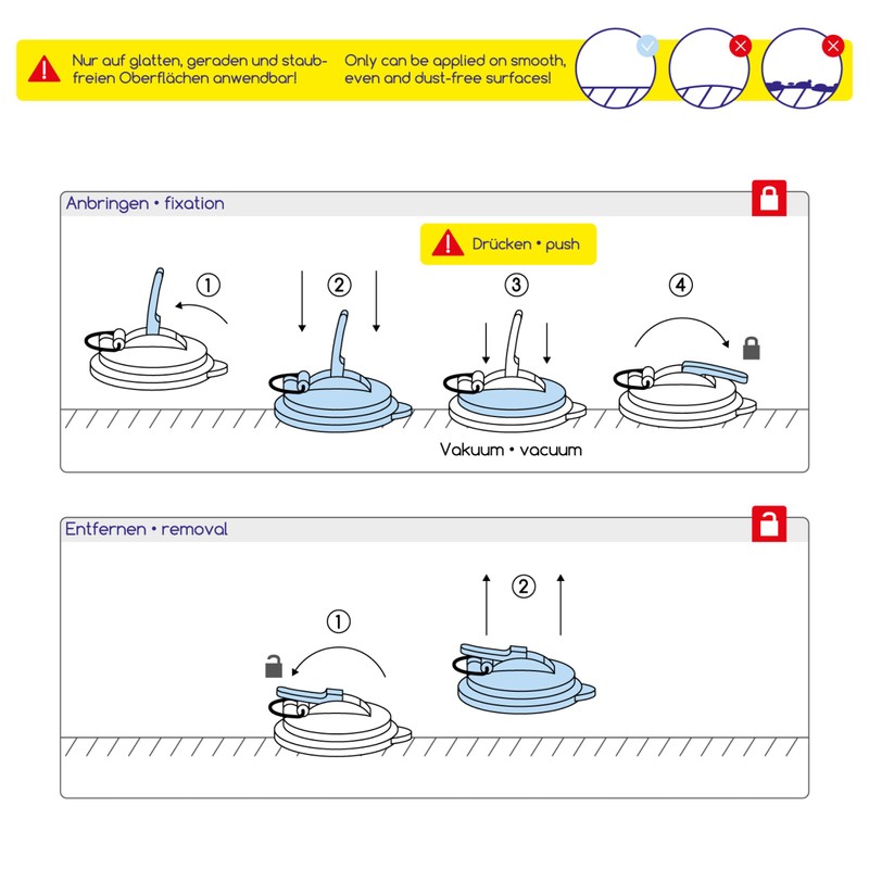 alca® Suction Cup Mount, 10 kg Load Capacity with Double