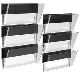 Storex Legal-Size Magnetic Wall Pocket – Plastic File Organizer, Heavy-Duty Magnet Holds 5lbs, Clear, 6-Pack (70240U06C)