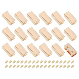 uxcell 18Pcs Metal Belt Buckle End Tips, 0.75" Wide Rectangle Webbing Zipper Tips Clip Buckles with Screws for DIY Sewing Craft Purse Belt Repair, Light Golden