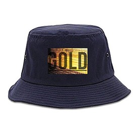 Kings Of NY Gold Bricks Money Luxury Bank Cash Bucket Hat Navy Blue
