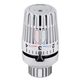 TA Heimeier 9710-24.500 Thermostat-Kopf VK Flüssigkeitsgefüllt und 2 Sparclips, Skalenhaube weiss