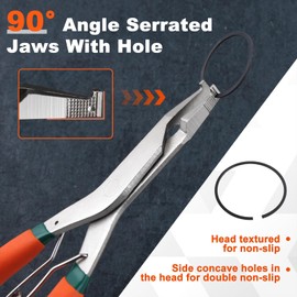 SPEEDWOX 9 Inch Angle Tip Lock Ring Plier - Remove & Install Tool w/ Hole Circlip & C-Clip Functions