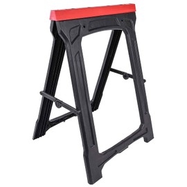 JEGS Folding Sawhorse | 350 LBS Capacity | Sturdy Weather-Resistant Polypropylene | Dimensions: 21 Inches Long x 1.75 Inches Wide x 30 Inches High | Folds Flat To 2 Inches | 1 Per Package