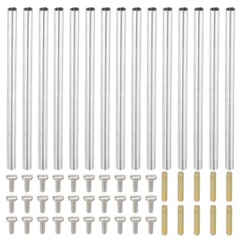 PATIKIL 90mm (3.5") Round Coupling Nuts Kit, M4 Threaded Connector Bar Hardware with Fully Thread Rod Slotted Screw for Lamp Model Furniture DIY Repair Part