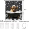 Hnmdmyi Shower Curtain Funny Highland Cow 180 x 200 cm,