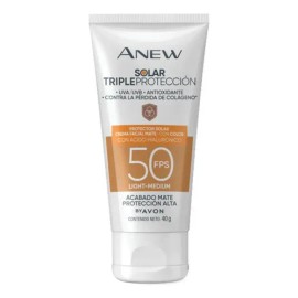Anew Triple Proteccion Solar Fps50 Acabado Mate Ligth-medium                                                                                          
