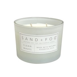 Sand + Fog Scented Candle - Clean Waves – Additional Scents and Sizes – 100% Cotton Lead-Free Wick - Luxury Air Freshening Jar Candles - Perfect Home Decor – 12oz