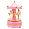 Tiardey Pink Classic Carousel Music Box Rotating Music Box Light