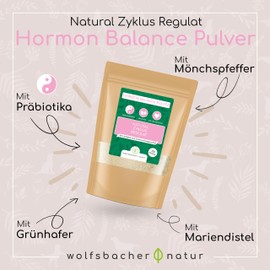 Natürliches Zyklus Regulat Pulver für Hunde - Unterstützung bei Läufigkeit & Scheinschwangerschaft, mit Mönchspfeffer und Himbeerblättern