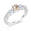 Gem Stone King 925 Sterling Silver Peach Morganite and White