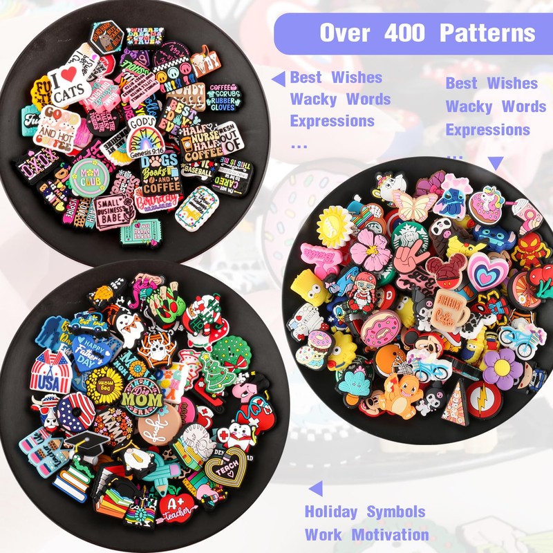 110Pcs Non-Repeat Cartoon Silicone Focal Beads for Pens, Random Focal