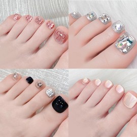 Kisssmith Pedicure Pedi Tip Self Nail Art 4 Types x 24p, 1 Piece, Mixed Color Luxury Series C / 키스미스 페디큐어 페디팁 셀프 네일아트 4종타입 x 24p, 1개, 혼합색상 력셔리 시리즈 C