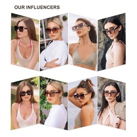 SOJOS Trendy Square Oversized Sunglasses Womens Big Rimless UV400 Ladies Shades SJ1160, Brown Gradient Blue Lens/Tortoise Temples