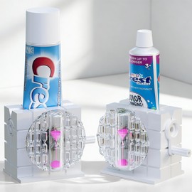 GIUNN 2PCS Toothpaste Tube Squeezer Roller with 2-Min Hourglass Sand Timer