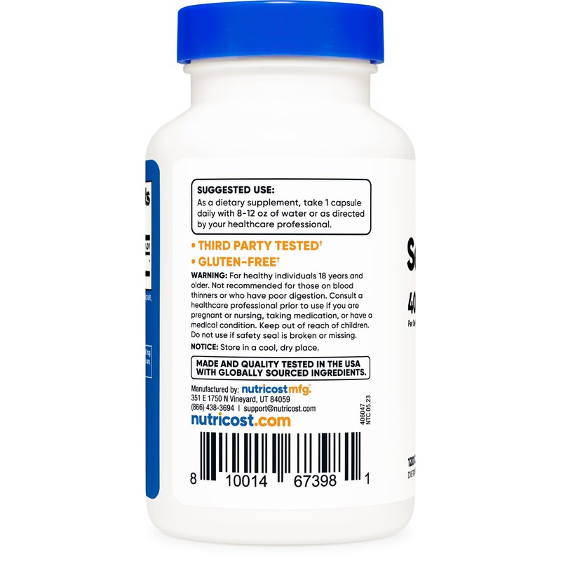 Nutricost Serrapeptase 40,000 SPU, 120 Capsules - Gluten Free, Non-GMO,
