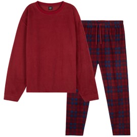 CityComfort Mens Pyjamas Set Super Soft Fleece 2 Piece Set Loungewear Nightwear Gifts for Men (Red, XL)