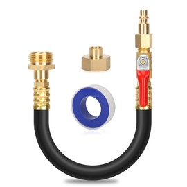 Afurkuot RV Winterizing Kit Blowout Quick Connect Air Compressor with Male & Female Shutoff Value, Heavy Duty RV Antifreeze Winterizing Kit for RV Camper Trailer Boat Motorhome