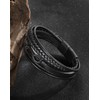 Edulex Mens Cuff Infinity Bracelet - Silver Stainless Steel Black