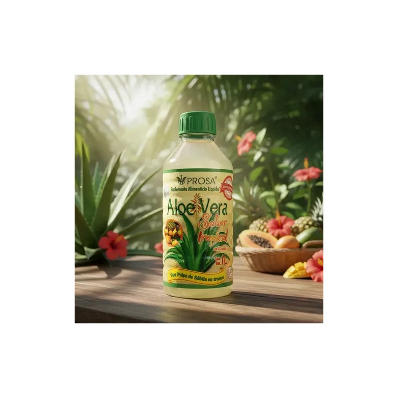 Suplemento Nutricional de Aloe Vera Prosa Líquido Sabor Tropical con