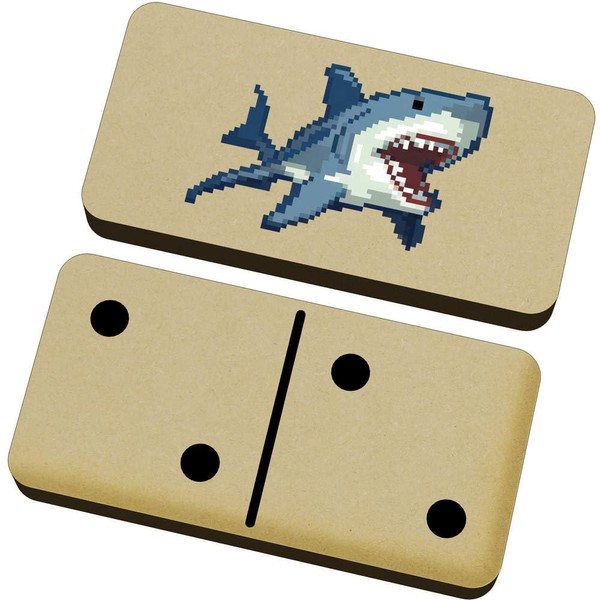 Azeeda 'Pixel Art Shark' Domino Set & Box (DM00040147)