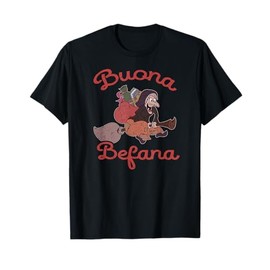 Epifania natalizia italiana Buona Befana vintage Maglietta