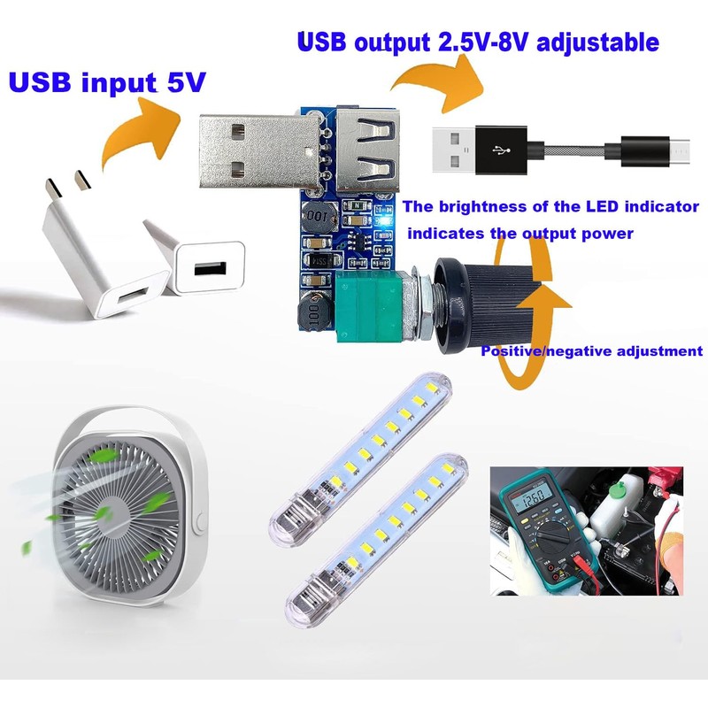 RUNCCI-YUN 2 Pack USB Fan Speed Controller, Mini Fan Speed