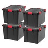 IRIS USA WeatherPro 74 Qt Storage Bins with Lids, 4