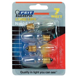 Feit Electric BP7C7/4 7-Watt Clear Night Light Bulb, 4 Pack