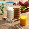 Tessco 4 Pcs Creative Glass Cups Vintage Drinking Glasses Ribbed