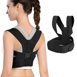 flintronic Posture Corrector for Men and Women, Premium Posture Corrector, Back Straightener, Lumbar Support, Adjustable Back Pose Corrector, Relieves Back and Neck Pain (L)