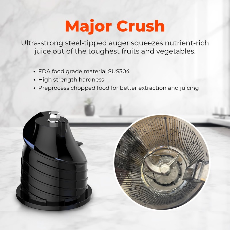 Rosewill Cold Press Juicer, 4.72" Wide Feed Chute Juice Extractor