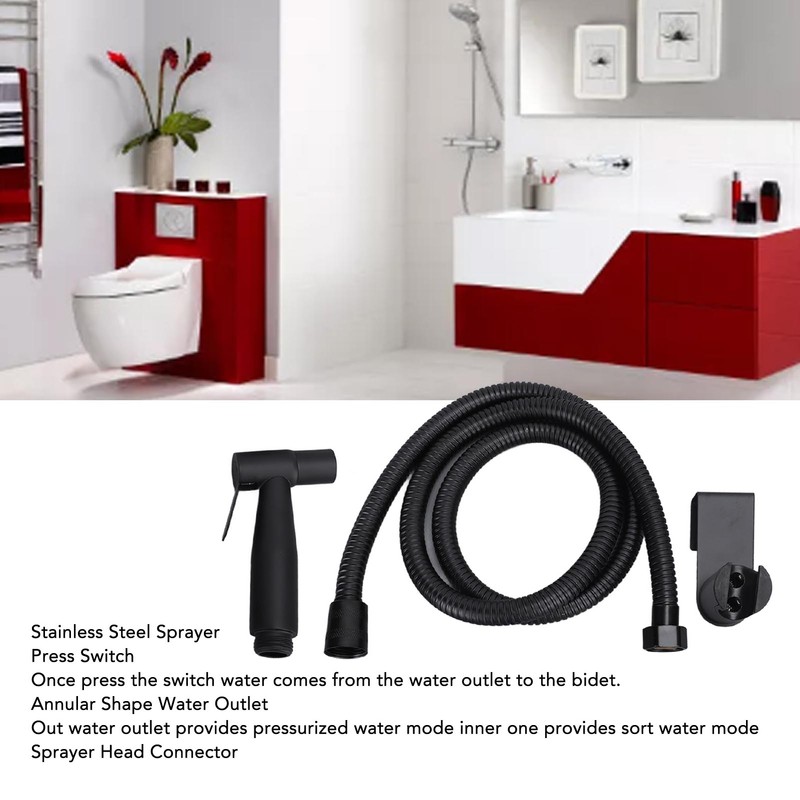 Toilet Bidet Sprayer Hole Free 304 Stainless Steel Pressurized Nozzle