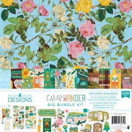 Fancy Pants Designs Camp Wander Big Bundle Collection Kit, Scrapbook, Card Making, Journaling and Collage