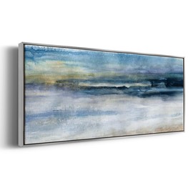 Renditions Gallery Abstract Wall Art Colorful Blend of Wind & Water Wall Decoration Prints & Paintings for Bedroom Drawing Room Living Room - 12"X30" SILVER GAL029